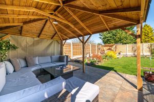 Gazebo covered seating area- click for photo gallery